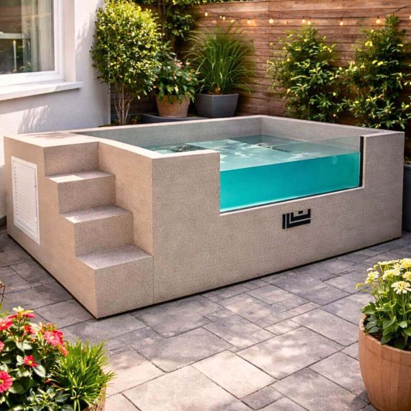 La piscina elevada ILÚ PRO 230 perfecta para instalar en cualquier espacio exterior