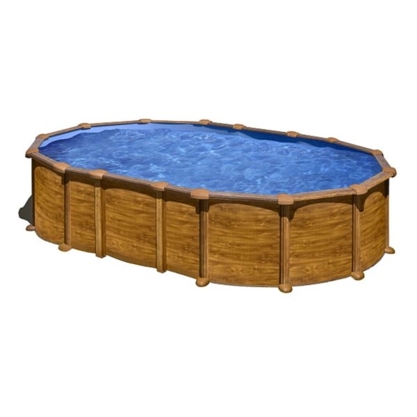 Piscina ovalada imitación madera Amazonia