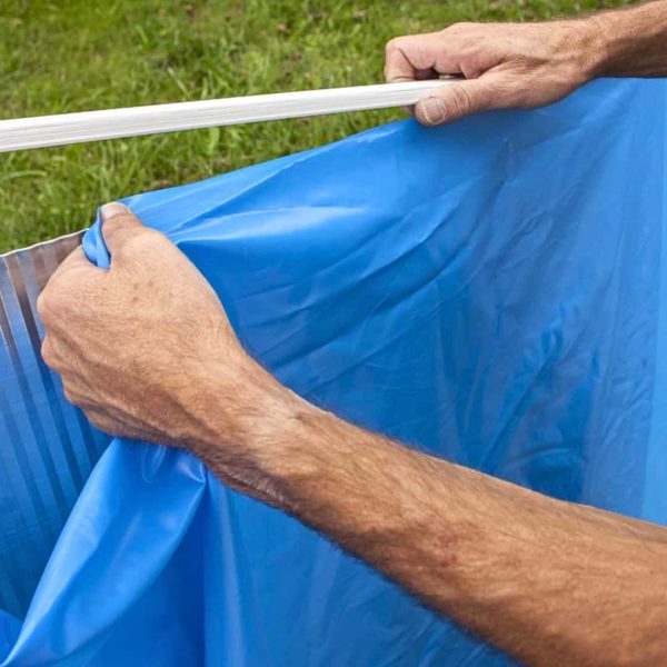 Liner piscina acero redonda sistema colgante GRE PVC 40/100