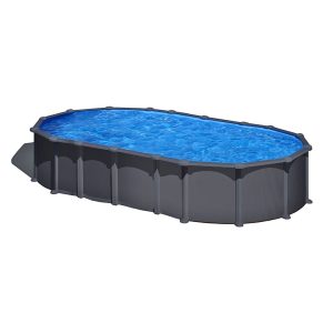 Piscina de acero ovalada Anthracite de Gre sin postes