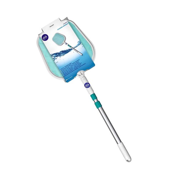 Recogehojas de superficie de piscina con mango telescópico