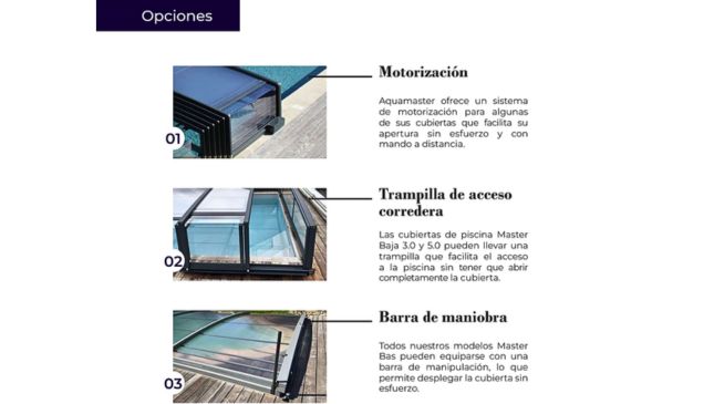 Opciones de gama alta de la cubierta alta de piscina aquamaster