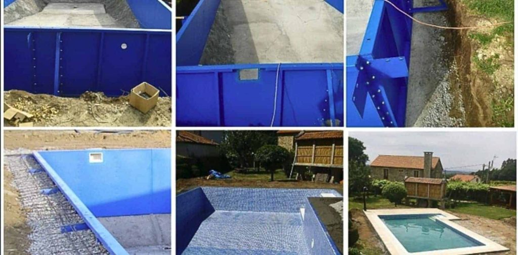 Montaje de piscina en kit de acero Aqus
