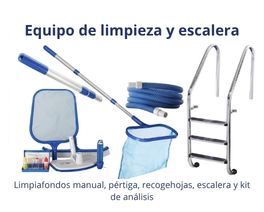 Equipo de limpieza y escalera para piscinas en kit